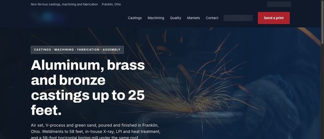 Aerospace & defence castings — website concept