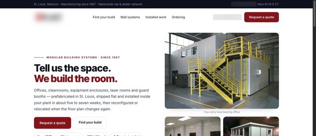Modular in-plant buildings — website concept