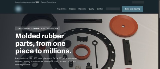 Rubber moulding & extrusion — website concept